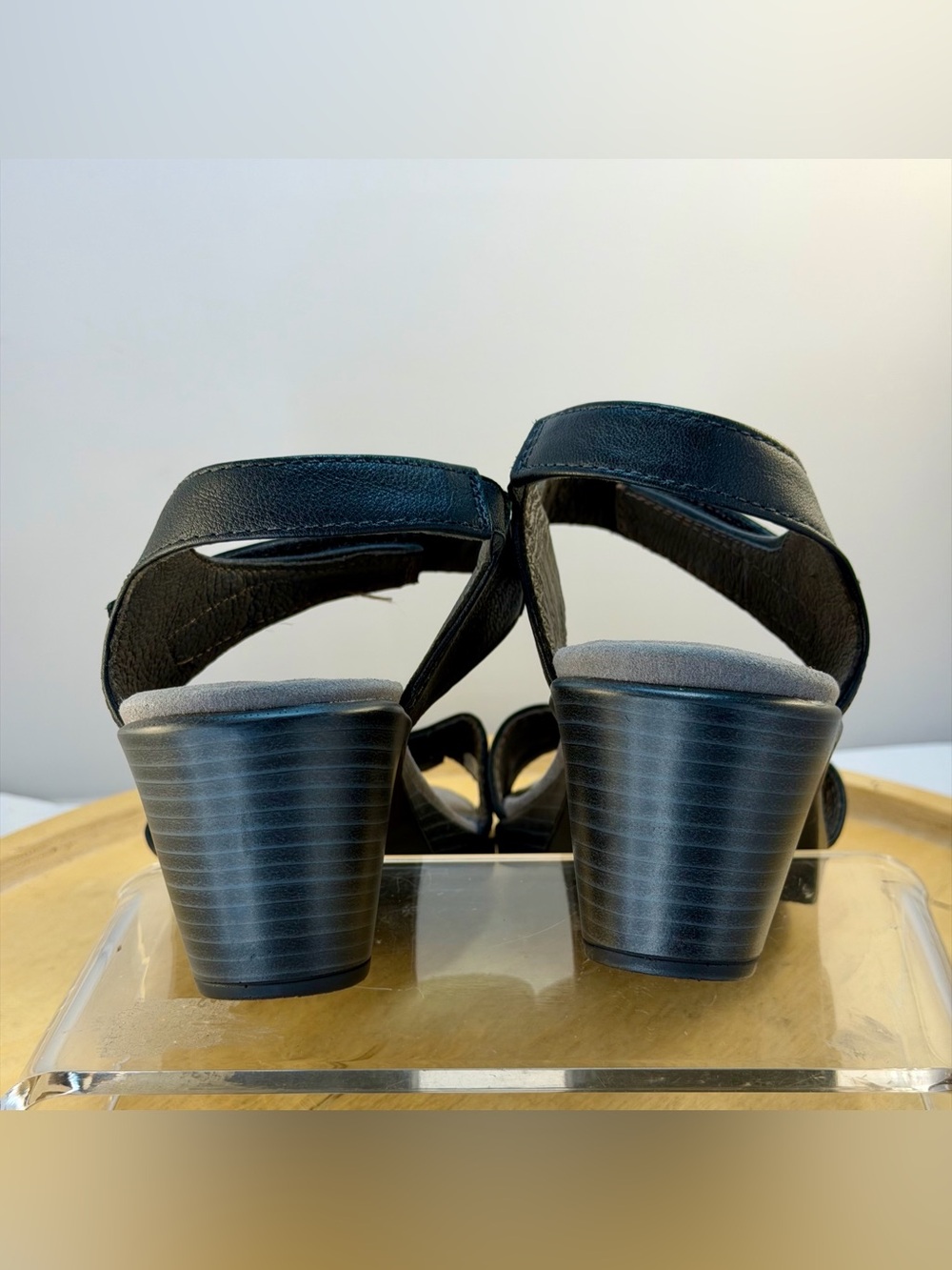 Naot Black Leather  and Suede Two-Strap Comfort Sandals - Picture 9 of 15